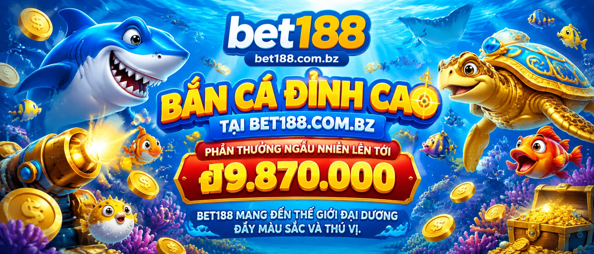 Bắn Cá đại dương với giao diện game online sống động